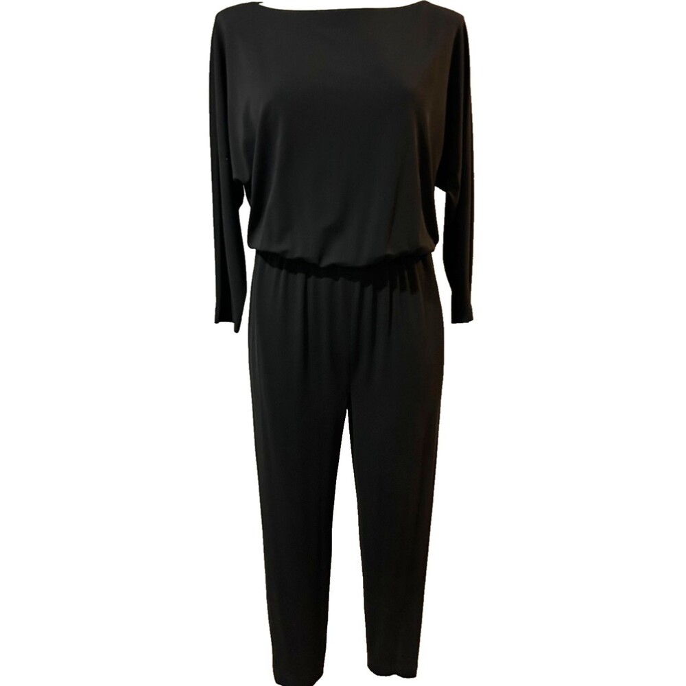 Ralph Lauren Black Label Women’s Black Silky Crepe Jumpsuit size 2 Made in USA
